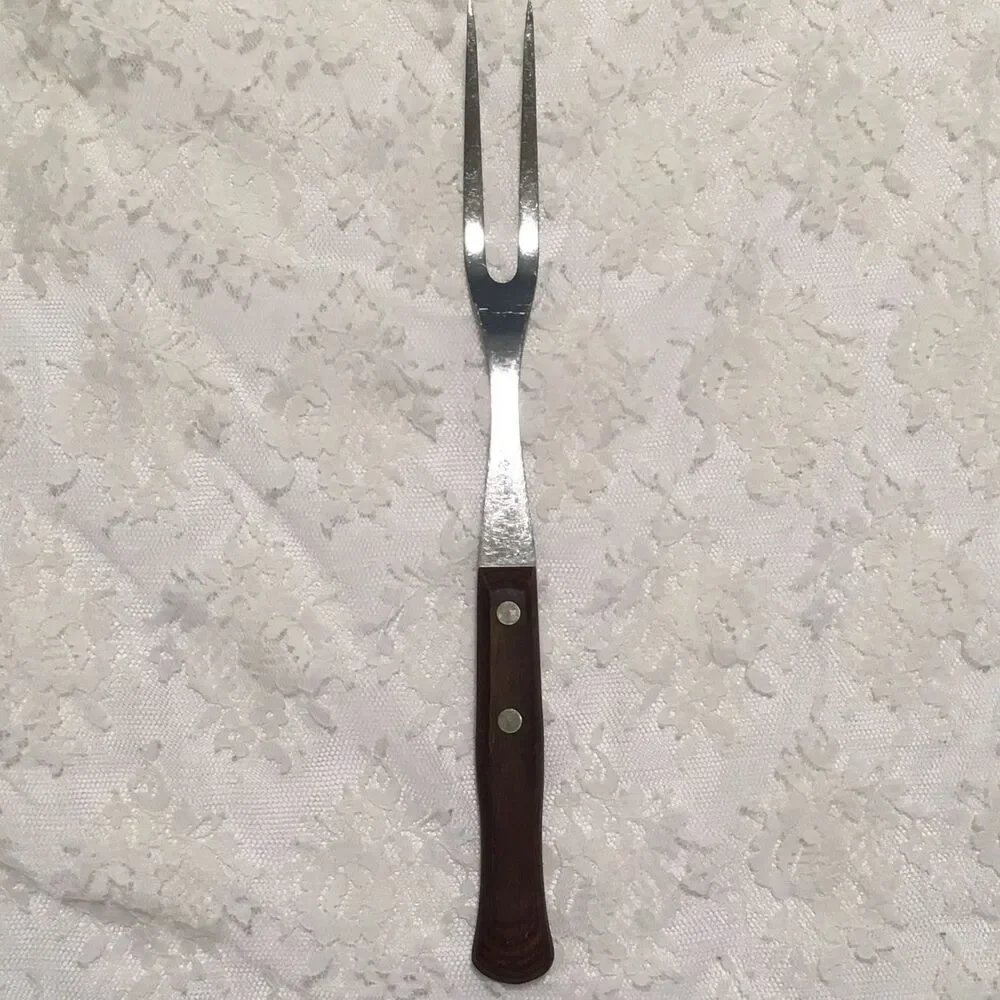 Vintage Flint Arrowhead Stainless Kitchen Utensil Meat Fork 11.75” 2 Prongs USA